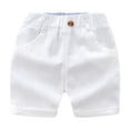 thumbnail image 1 of Kiijoy Boys Summer Shorts Casual Solid Color Cotton Shorts with Elastic Waist, Sizes 4-5, 1 of 2