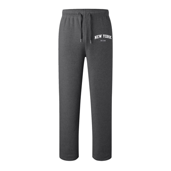 Kiijoy Boys Sweatpants New York Print Straight Athletic Pants with Pockets, Sizes 10-11
