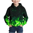thumbnail image 1 of Kiijoy Boys Sweatshirt Fall Winter Casual Lined Pullover Hoodie, Green, 10-11 Years, 1 of 5