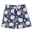 thumbnail image 1 of Kiijoy Boys Swim Trunks Baseball Print Lightweight Swim Shorts Bathing Suit, Sizes 2-14, 1 of 3