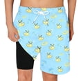 thumbnail image 1 of Kiijoy Boys Swim Trunks Cartoon Quick Drying Swim Shorts with Compression Liner, Sizes 5-16, 1 of 3
