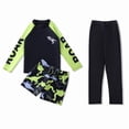 thumbnail image 1 of Kiijoy Boys Swimsuit UPF50+ Long Sleeve Rash Guard Swim Trunks Swim Pants, 3-Piece, 1 of 4