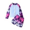 thumbnail image 1 of Kiijoy Boys Swimsuits Zip Up Long Sleeve Rash Guard Swim Shorts Bathing Suit, Sizes 1-8, 1 of 8