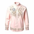 thumbnail image 1 of Kiijoy Boys Western Long Sleeve Cowboy Shirt Casual Button Down Shirt Top, Pink, 13-14 Years, 1 of 3