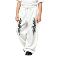 thumbnail image 1 of Kiijoy Boys Wide Leg Sweatpants Trendy Graphic Loose Straight Pants, White, Sizes 4-15, 1 of 4