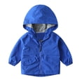 thumbnail image 1 of Kiijoy Boys Windbreaker Lightweight Hooded Jacket Fall Zip Up Coat Outerwear, Blue, 5-6 Years, 1 of 3