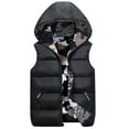 thumbnail image 1 of Kiijoy Boys Winter Hooded Padded Vest Camo Reversible Sleevelss Puffer Jacket, Black, 12-14 Years, 1 of 2