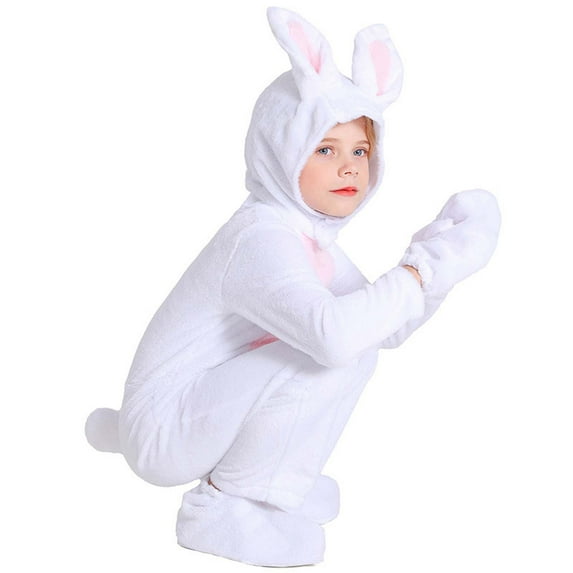 Kiijoy Bunny Co_stume for Easter Cute Rabbit Soft Jumpsuit with Accessories, Sizes 7-8