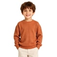 thumbnail image 1 of Kiijoy Casual Athletic Sweatshirt for Boys Solid Knit Crewneck Pullover, Orange, Sizes 4-14, 1 of 8