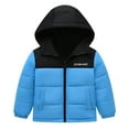 thumbnail image 1 of Kiijoy Down Coat for Boys Color Block Zip Up Hooded Padded Jacket Winter Casual Outerwear, 1 of 3