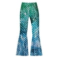 thumbnail image 1 of Kiijoy Flared Leggings for Girls Scales Print Stretch High Waisted Yoga Pants, Sizes 2-14, 1 of 2