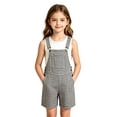 thumbnail image 1 of Kiijoy Girl Checkered Overalls Shorts Summer Casual Gingham Sleeveless Romper, Sizes 10-11, 1 of 7