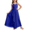 thumbnail image 1 of Kiijoy Girl Flowy Chiffon Maxi Dress Wedding Party Bridesmaid Spaghetti Strap Dress, Sizes1-14, 1 of 5