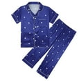 thumbnail image 1 of Kiijoy Girl's Pajamas Short Sleeve Button Shirt Pants 2-Piece Sleepwear Outfits, Sizes 4-14, 1 of 7