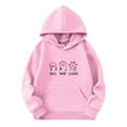 thumbnail image 1 of Kiijoy Big Girls Hooded Sweatshirt Cute Cat Loose Hoodie Kids Long Sleeve Pullover Top, 1 of 2