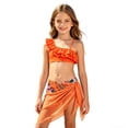 thumbnail image 1 of Kiijoy Girls 3 Piece Swimsuit Ruffle Bikini Set Cover Up Skirt Bathing Suit, Sizes 5-12, 1 of 6