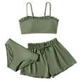 thumbnail image 1 of Kiijoy Girls 3-Piece Swimsuit Ruffle Bikini Set with Shorts Beach Bathing Suit, Sizes 8-16, 1 of 3