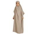 thumbnail image 1 of Kiijoy Girls Abaya with Hijab Solid Color Long Sleeve Maxi Dress Headscarf Set, Sizes 5-14, 1 of 4