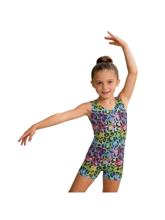 Girls Athletic Ballet Dance Leotard Stretch Workout Gymnastics Bodysuit, Size 3-12