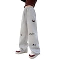 thumbnail image 1 of Kiijoy Girls Athletic Sweatpants Cute Dog Embroidery Baggy Straight Jogger Pants, Sizes 6-7, 1 of 3