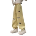 thumbnail image 1 of Kiijoy Girls Athletic Sweatpants Cute Dog Embroidery Baggy Straight Jogger Pants, Sizes 7-8, 1 of 3