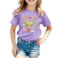 thumbnail image 1 of Kiijoy Girls Back-To-School T Shirt Graphic Short Sleeve Crew Neck T-Shirt, Purple, Sizes 8-9, 1 of 3