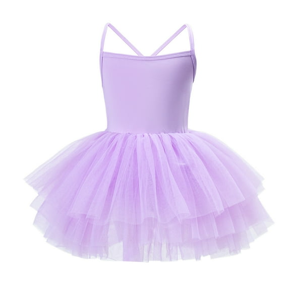 Kiijoy Girls Ballet Dance Dress Leotard Sleeveless Dancewear Ballet Tutu Skirt, Sizes 7-8