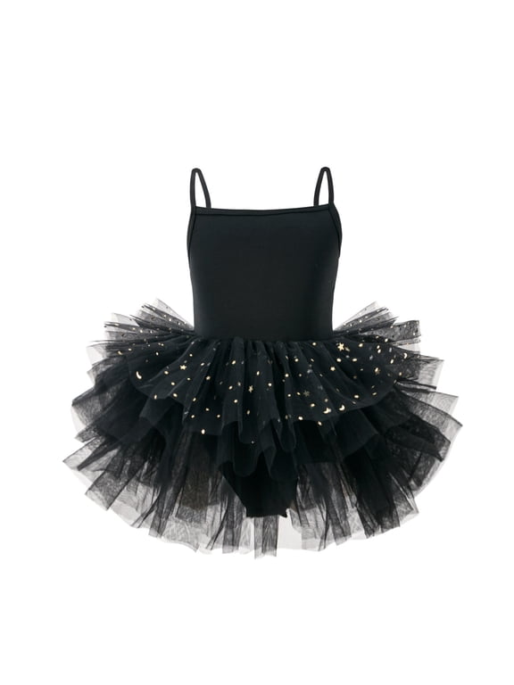 Girls Ballet Dance Dress Leotards Spaghetti Strap Ballet Tutu Skirt, Sizes 3-10