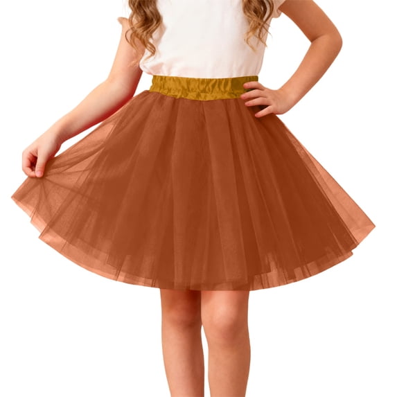 Kiijoy Girls Ballet Dance Tutu Skirt Party Performance Layered Puffy Tulle Skirt
