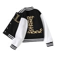 thumbnail image 1 of Kiijoy Girls Baseball Jacket Fashion Leopard Print Bomber Jacket Varsity Coat, Sizes 4-14, 1 of 7