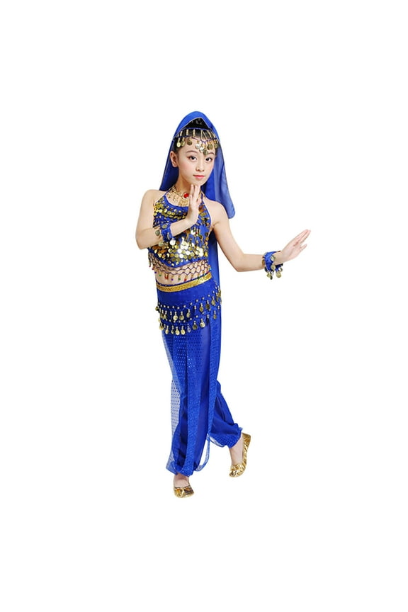 Girls Belly Dance Outfits Stage Performance Dancewear Clothes Set, Sizes 11-12