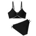 thumbnail image 1 of Kiijoy Girls Bikini Swimsuit V Neck Drawstring Bathing Suit Swimwear, 2-Piece, Sizes 7-16, 1 of 5