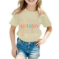 thumbnail image 1 of Kiijoy Girls Birthday T-Shirt Letter Print Short Sleeve Crew Neck T Shirt Summer Tee, Sizes 1-13, 1 of 3