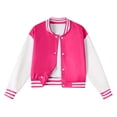 thumbnail image 1 of Kiijoy Girls Bomber Jacket Outerwear Sweatshirt Varsity Jackets with Snap, 5-6 Years, 1 of 5
