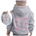 thumbnail image 1 of Kiijoy Girls Bow Graphic Hoodie Casual Cute Pullover Hooded Sweatshirt, Sizes 8-10, 1 of 4