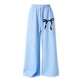 thumbnail image 1 of Kiijoy Girls Bow Print Baggy Sweatpants Lightweight Straight Leg Athletic Pant, Sizes 4-16, 1 of 6