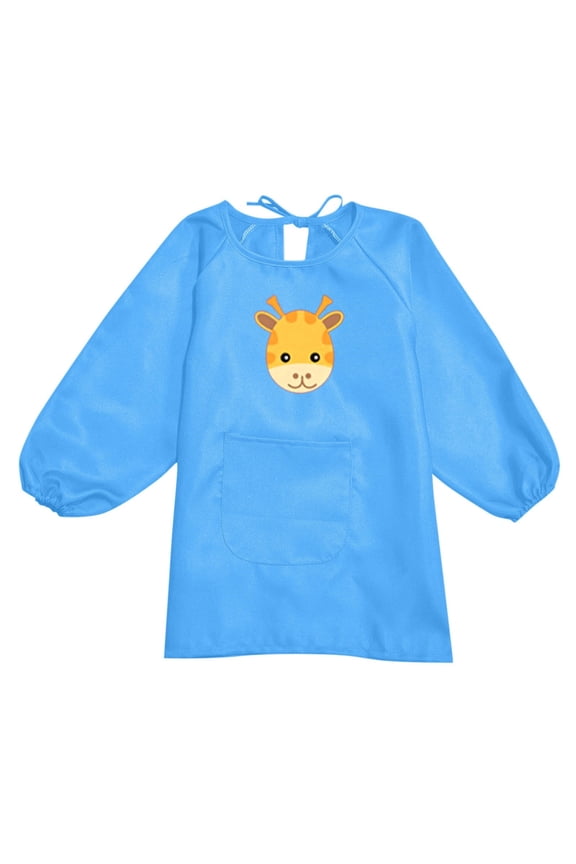 Girls Boys Art Smock Apron Kids Cartoon Long Sleeve Painting Aprons, Sizes 8-12