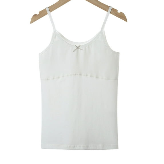 Kiijoy Girls Camisole Cotton Stretch Seamless Tank Top Sleeveless Undershirt, Sizes 10-12