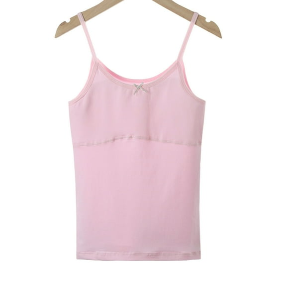 Kiijoy Girls Camisole Cotton Stretch Seamless Tank Top Sleeveless Undershirt, Sizes 12-14