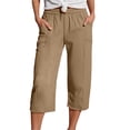 thumbnail image 1 of Kiijoy Girls Capri Pants Summer Lightweight Elastic Waist Capris with Pockets, Sizes 13-14, 1 of 7