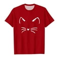 thumbnail image 1 of Kiijoy Girls Cartoon Cat Print Short Sleeve T-Shirt Casual Crew Neck T Shirt Tee, 1 of 4