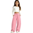 thumbnail image 1 of Kiijoy Girls Casual Athletic Sweatpants Baggy Drawstring Jogger Pants, Pink, Sizes 5-15, 1 of 5