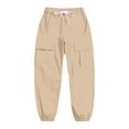 thumbnail image 1 of Kiijoy Girls Casual Sports Cargo Pants Elastic Waist Drawstring Jogger Pants, Sizes 7-8, 1 of 6