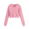 thumbnail image 1 of Kiijoy Girls Casual Sports Hoodie Kids Solid Short Pullover Hooded Sweatshirt, Sizes 5-6, 1 of 3