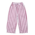 thumbnail image 1 of Kiijoy Girls Casual Striped Pants Kids Drawstring Loose Daily Pant with Pockets, Sizes 0-6, 1 of 5