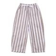 thumbnail image 1 of Kiijoy Girls Casual Striped Pants Kids Drawstring Loose Daily Pant with Pockets, Sizes 0-6, 1 of 5