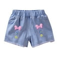 thumbnail image 1 of Kiijoy Girls Casual Summer Denim Shorts Elastic Waist Embroidery Jean Shorts, Sizes 9-11, 1 of 6