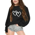 thumbnail image 1 of Kiijoy Girls Casual Sweatshirt Heart Print Crew Neck Long Sleeve Pullover Top, Sizes 3-4, 1 of 5