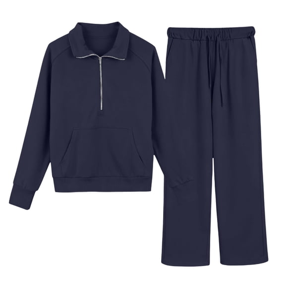 Kiijoy Girls Casual Tracksuit Half Zip Hoodie Sweatpants Athletic Outfits, Sizes 4-16