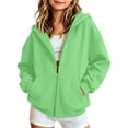 thumbnail image 1 of Kiijoy Girls Casual Zip Up Hoodie Kids Sweatshirt with Pocket, Green, Sizes 9-10Y, 1 of 5